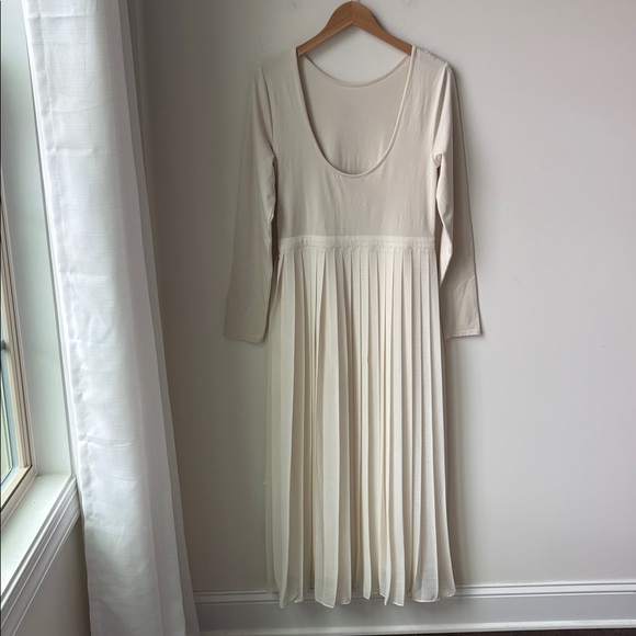 NWT J. Crew Pleated Ballet Dress in Stretch Cotton Blend Cream Date Night Size M - Picture 3 of 13